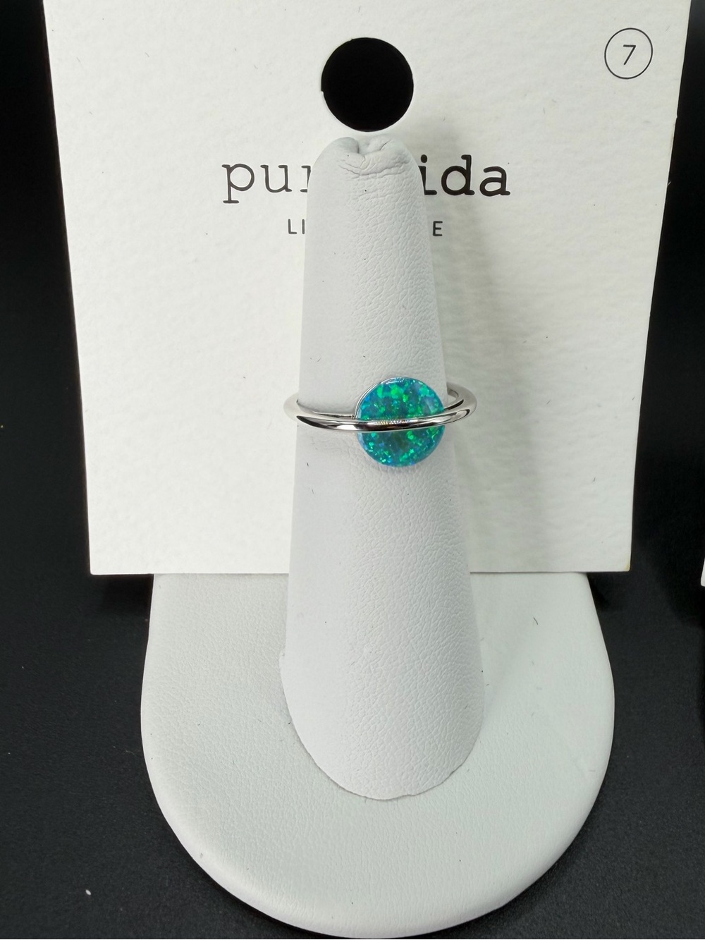 Pura Vida Luna Quartz Ring & Opal Saturn Ring Bundle Size 7 - Picture 3 of 5